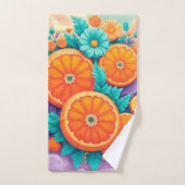 オレンジカラフル色 バスタオルセット (ハンドタオル)