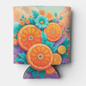 オレンジカラフル色 缶クーラー (正面)