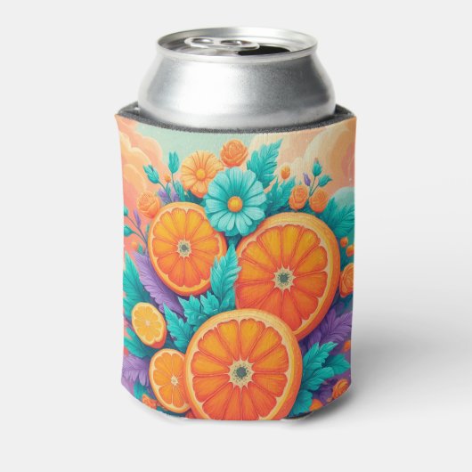 オレンジカラフル色 缶クーラー (缶裏面)