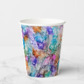 オレンジカラフル、紫、ピンク、青抽象芸術アート 紙コップ (裏面)