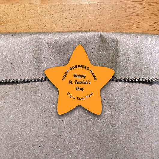 オレンジカラーサンパトリックビジネススターステッカー 星シール