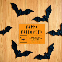 オレンジカラーハロウィーンビジネススモールフラット シーズンカード