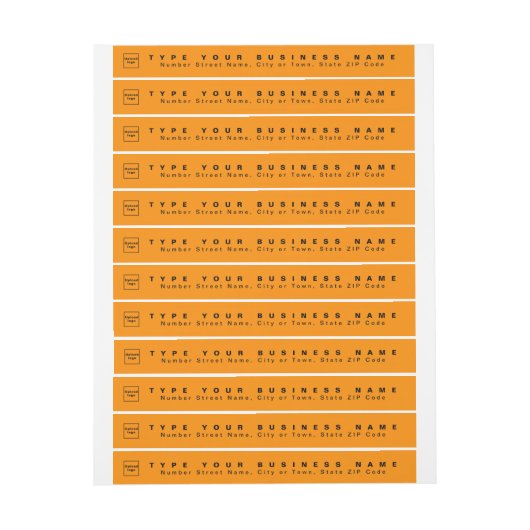 オレンジカラービジネス差出人住所スリム ラップアラウンドラベル (シート)