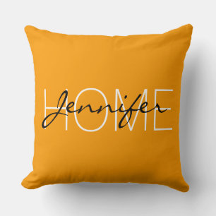 オレンジカラーホームモノグラム クッション