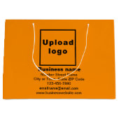 オレンジカラーラージサイズのビジネスブランド抱き枕 ラージペーパーバッグ (正面)