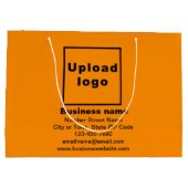 オレンジカラーラージサイズのビジネスブランド抱き枕 ラージペーパーバッグ (裏面)