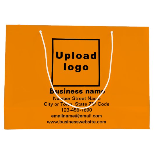 オレンジカラーラージサイズのビジネスブランド抱き枕 ラージペーパーバッグ (裏面)