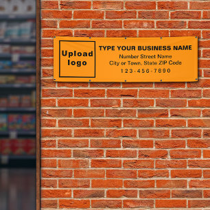 オレンジカラーロングバナーのビジネスブランド 横断幕