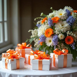 オレンジカラー#EF8747サテンリボン サテンリボン