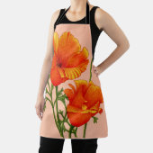オレンジカリフォルニアポピープリント エプロン (インサイチュ)
