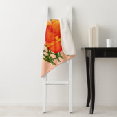 オレンジカリフォルニアポピープリント シェルパブランケット (インサイチュ)