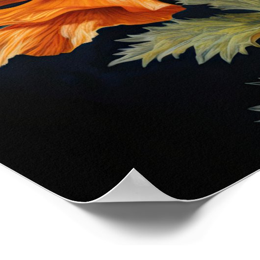 オレンジカリフォルニアポピー花アートプリントポスター ポスター (角)