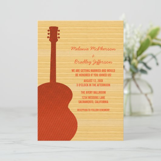 オレンジカントリーギター結婚式招待状 招待状 (スタンド正面)