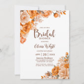 オレンジカントリーバラフローラブライダルシャワー 招待状 (正面)