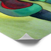 オレンジカンナリリーオリジナルウォーターカラーアート ポスター (角)