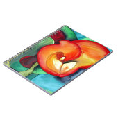 オレンジカンナリリー花オリジナル水彩アート ノートブック (左側)