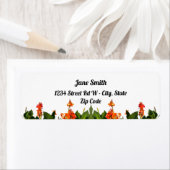 オレンジカンナリリー&葉差出人住所 ラベル (インサイチュ)