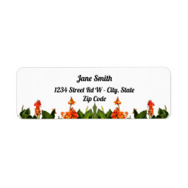 オレンジカンナリリー&葉差出人住所 ラベル