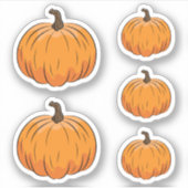 オレンジカートーンカボチャイラストレーション シール (正面)