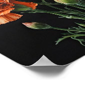 オレンジカーネーションフラワーアートプリントポスター ポスター (角)