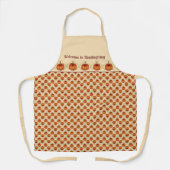 オレンジカーブのカボチャ秋のパターン感謝祭 エプロン (正面)
