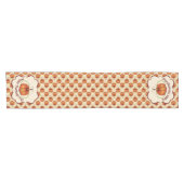 オレンジカーブのカボチャ秋のパターン ショートテーブルランナー (横)