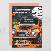 オレンジカー付きムーンライトハロウィーンバッシュ招待状 招待状 (正面/裏面)
