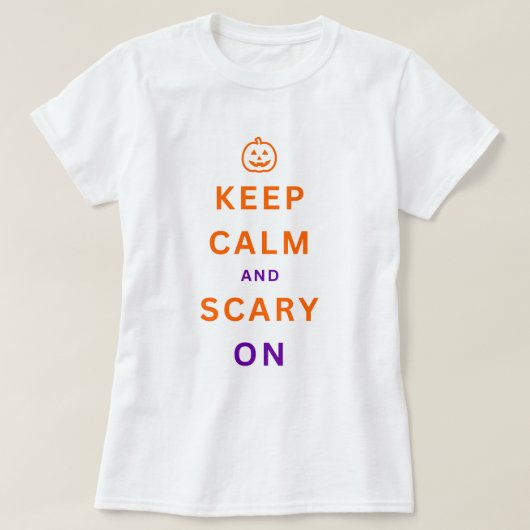 オレンジカ保ルム&怖いオン文字ハロウィーンパンプキン Tシャツ (デザイン正面)