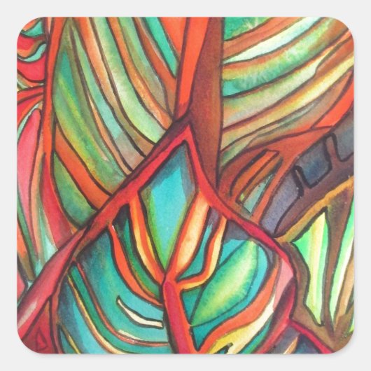 オレンジカ葉ナオリジナルアート スクエアシール (正面)