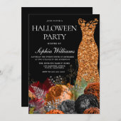 オレンジガウン&フローラ秋ハローウィンパーティ 招待状 (正面/裏面)