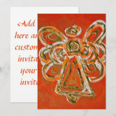 オレンジガーディアンエンジェルカスタム招待状または招待状 招待状 (正面/裏面)