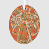 オレンジガーディアンエンジェルギフトホリデイオーナメント オーナメント (正面)