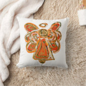 オレンジガーディアンエンジェルデコレーションアート装飾用クッション クッション (ブランケット)