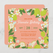 オレンジガーデンパーティー招待状 - 編集可能なデザイン 招待状 (正面/裏面)