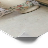 オレンジガーベラと本 ポスター (角)