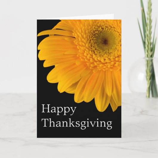 オレンジガーベラの花::ハッピー感謝祭カード シーズンカード (正面)