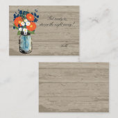 オレンジガーベラデイジーズメイソンジャー | シーティングカード プレイスカード (正面/裏面)