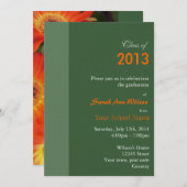 オレンジガーベラデイジーフローラ卒業 招待状 (正面/裏面)