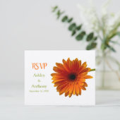 オレンジガーベラデイジー応答カード 出欠カード (スタンド正面)