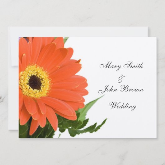 オレンジガーベラ結婚式招待状 招待状 (正面)