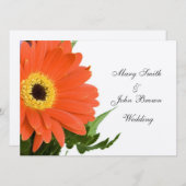 オレンジガーベラ結婚式招待状 招待状 (正面/裏面)