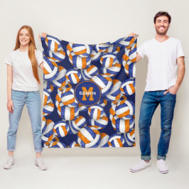 オレンジガーリー色バレーボールチームの色 フリースブランケット