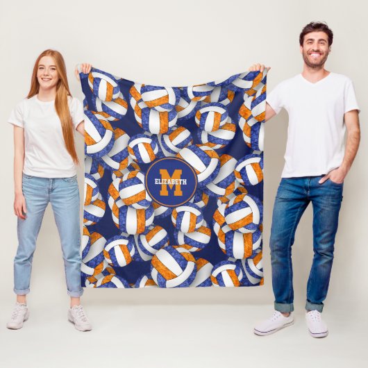 オレンジガーリー色バレーボールチームの色 フリースブランケット (インサイチュ)