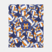 オレンジガーリー色バレーボールチームの色 フリースブランケット (正面)