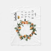 オレンジガールマイルストーンブランケット、オレンジ月次バブ フリースブランケット (正面)