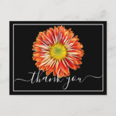 オレンジキク黒背景ありがとう ポストカード (正面)