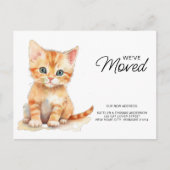 オレンジキッテンキャットモーニングニューホーム引っ越しました 案内ポストカード (正面)