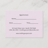 オレンジキッテンピンクペットケアアポイントメント 名刺 (裏面)
