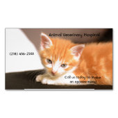 オレンジキッテンペットケアサービスアポイントメント マグネット名刺 (正面)