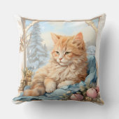 オレンジキットンブルー クッション (正面)